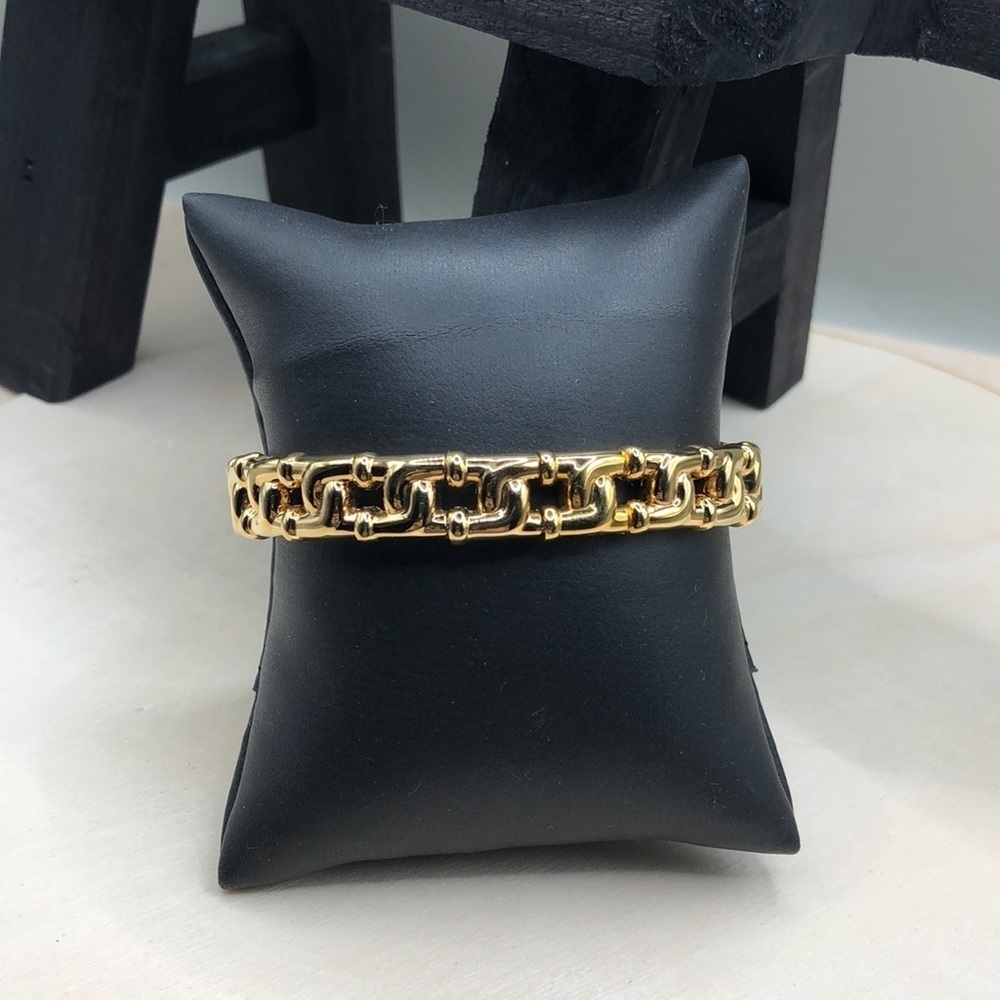 Vintage Joan Rivers Gold Tone Flexi Cuff Bracelet - Picture 4 of 5